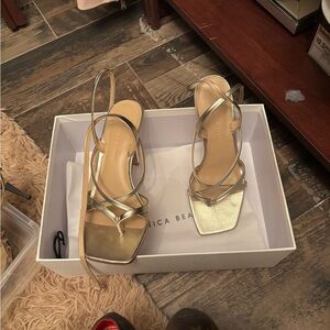 Veronica Beard Metallic Gold Heels